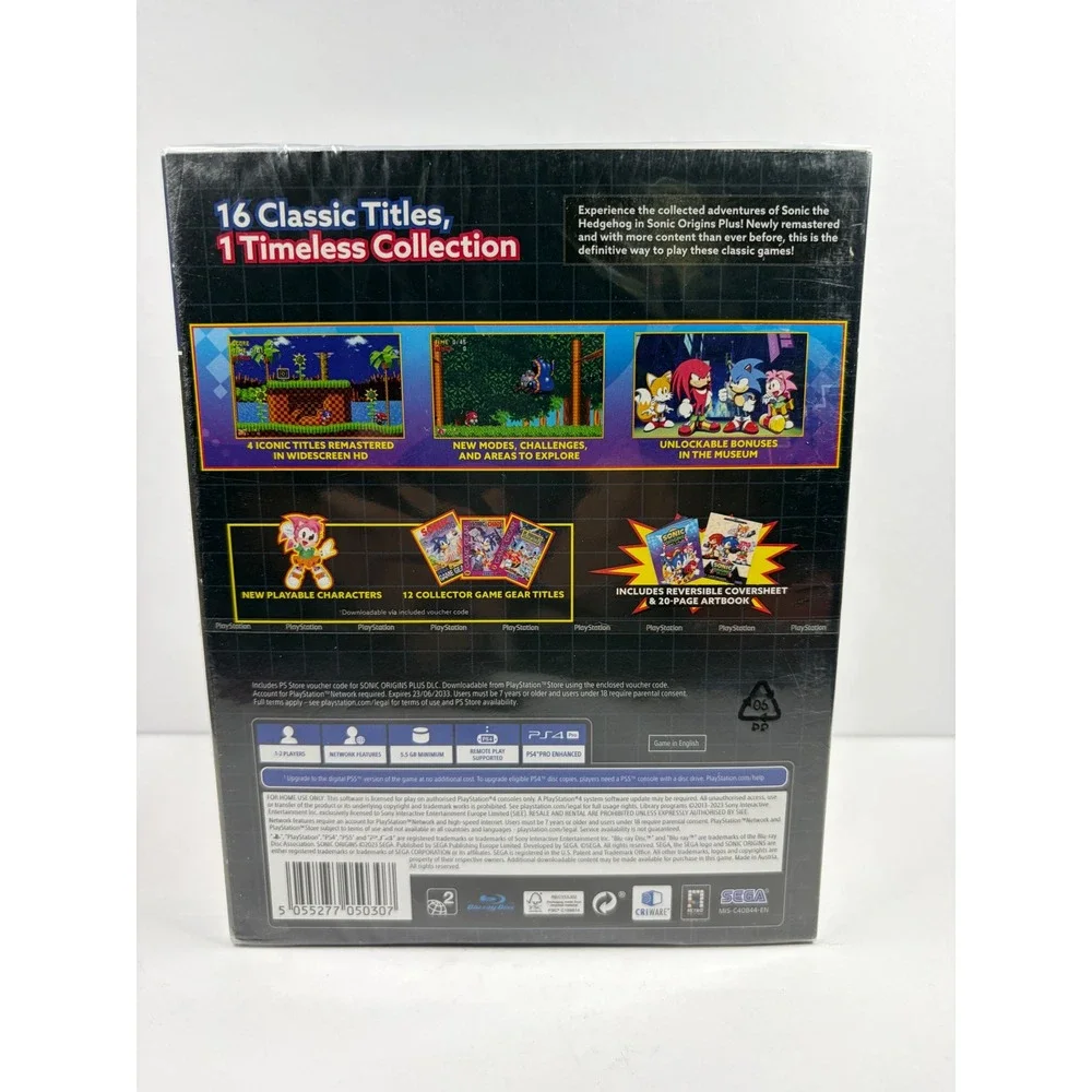 Sonic Origins Plus PS4 PlayStation 4 Game 16 Classic Titles Sega New Sealed